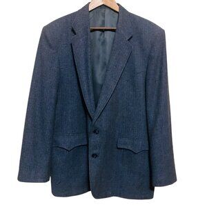 Vintage Circle S Men’s Sports‎ Coat Blazer Wool Blend Gray-Blue Size 46 Western
